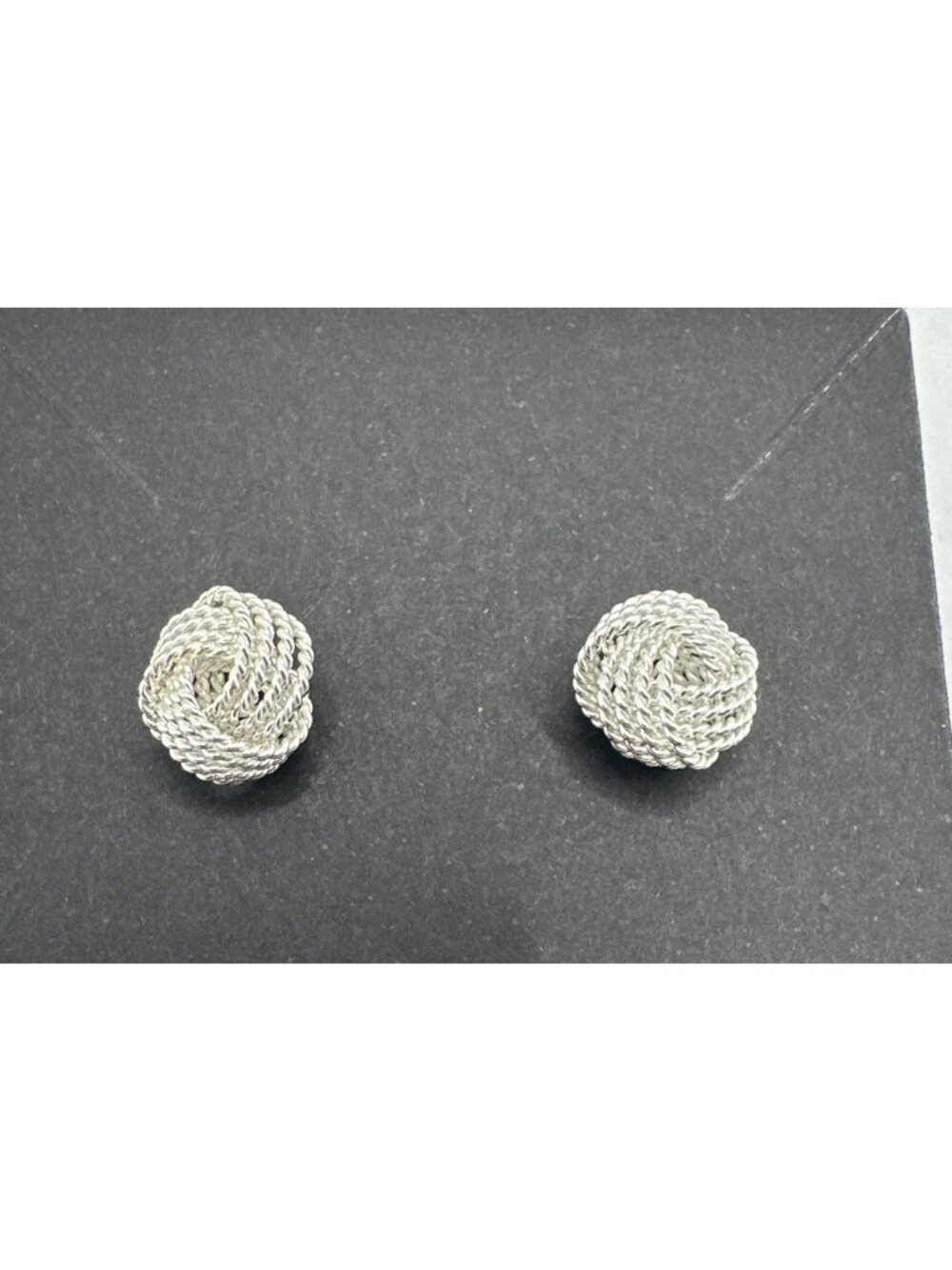 925 Sterling Silver Large Love Knot Stud Earrings 8mm Diameter
